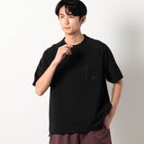 49ブラック | 圧縮マイクロカノコ異素材切り替えTシャツ | NICOLE