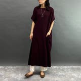 07ボルドー | ランダムリブ素材ゆったりワンピース | NICOLE