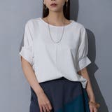 28オフホワイト | 異素材切り替えTEE | NICOLE