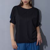 49ブラック | 異素材切り替えTEE | NICOLE