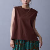 13ブラウン | バック柄プリントスリーブレスTシャツ | NICOLE