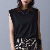 49ブラック | バック柄プリントスリーブレスTシャツ | NICOLE