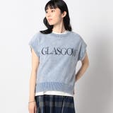 60ブルー | ケミカルウォッシュロゴベスト | NICOLE