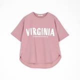 08ピンク | 手書き風ロゴ ラウンドヘムTシャツ | NICOLE