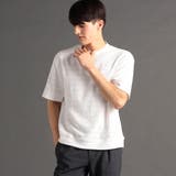 09ホワイト | ジオメトリックジャカード クルーネックニットTシャツ | NICOLE