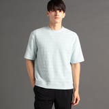 40グリーン | ジオメトリックジャカード クルーネックニットTシャツ | NICOLE