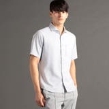 19ライトグレー | メランジツイル カッタウェイカラーシャツ | NICOLE