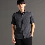 66ブルーグレー | メランジツイル カッタウェイカラーシャツ | NICOLE