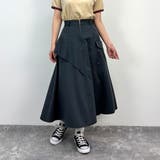 60ブルー | トレンチアシメスカート | NICOLE