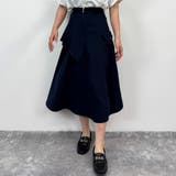 67ネイビー | トレンチアシメスカート | NICOLE