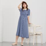60ブルー | フロントタブデザインワンピース | NICOLE