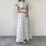 19ライトグレー | 花柄パイピングワンピース | NICOLE