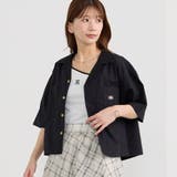 49ブラック | 【Dickies】オープンカラークロップドシャツ | NICOLE