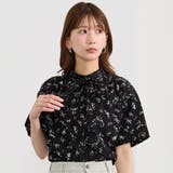 49ブラック | リボン付き柄ブラウス | NICOLE