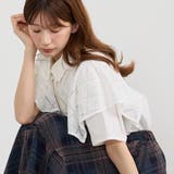 28オフホワイト | ハンカチヘムケープブラウス | NICOLE