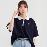 67ネイビー | ハーフZIPポロシャツ | NICOLE