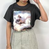 39チャコールグレー | フレンチスリーブ猫Tシャツ | NICOLE
