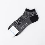 49ブラック | シェブロン×ロゴジャカード ショートソックス | NICOLE