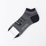 67ネイビー | シェブロン×ロゴジャカード ショートソックス | NICOLE