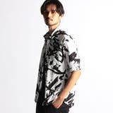 09ホワイト | アラカルトプリント ＢＤスタンドシャツ | NICOLE