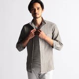 19ライトグレー | カラープリーツ7分袖スタンドカラーシャツ | NICOLE