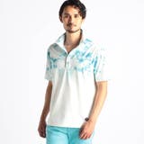 40グリーン | 【NICOLE SPORTS】ムラ柄スキッパーポロシャツ | NICOLE