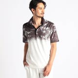 49ブラック | 【NICOLE SPORTS】ムラ柄スキッパーポロシャツ | NICOLE