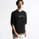 49ブラック | ロゴプリント5分袖プルオーバー | NICOLE