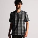 49ブラック | ブリスターチェッククルーネック半袖プルオーバー | NICOLE