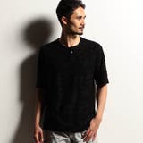 49ブラック | 【RIELABO】ブロークンシアージャカード ヘンリーネックカットソー | NICOLE