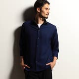 67ネイビー | 【RIELABO】シアーメッシュ 7分袖スタンドシャツ | NICOLE