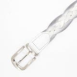 09ホワイト | ブレイドメッシュベルト | NICOLE