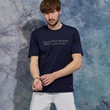 67ネイビー | メタルジェルプリント半袖Tシャツ | NICOLE