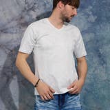09ホワイト | パイソン柄プリントVネック半袖Tシャツ | NICOLE