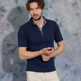 67ネイビー | 【WEB限定】ランダムテレコショートレギュラーカラーポロシャツ | NICOLE