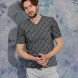 49ブラック | バイヤスジャカードＶネック半袖プルオーバー | NICOLE