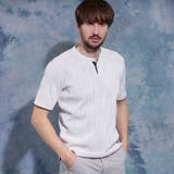 08ピンク | 【WEB限定】ウェーブタックジャガードヘンリーネック半袖プルオーバー | NICOLE