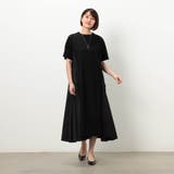 49ブラック | 【WALDO】サイドスピンドル異素材使いワンピース | NICOLE