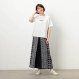 刺繍ロゴサイドパイピング半袖Tシャツ | NICOLE | 詳細画像2