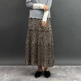 13ブラウン | プリーツ柄スカート | NICOLE