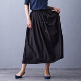 49ブラック | ギャザースカート | NICOLE