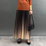 13ブラウン | グラデーションプリーツスカート | NICOLE