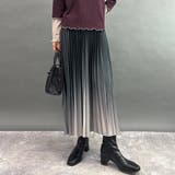 49ブラック | グラデーションプリーツスカート | NICOLE