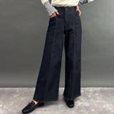 67ネイビー | カットオフデニムパンツ | NICOLE
