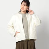 24クリーム | ダンボールニットノーカラージャケット | NICOLE