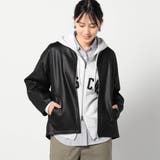 49ブラック | ダンボールニットノーカラージャケット | NICOLE