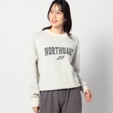 09ホワイト | 前後2WAY コットンカシミヤ ロゴニット | NICOLE