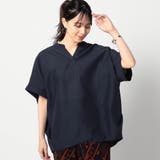 67ネイビー | 爽やか吸水速乾リネン スキッパーシャツ | NICOLE
