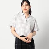 29グレー | 爽やか吸水速乾リネン 襟付きキーネックシャツ/チェック柄 | NICOLE