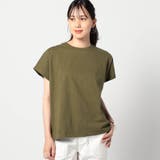 46カーキ | ワンポイント刺繍 ドルマンTシャツ | NICOLE